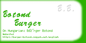 botond burger business card